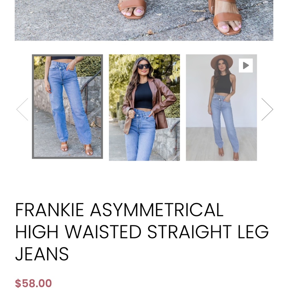FRANKIE ASYMMETRICAL HIGH WAISTED STRAIGHT LEG JEANS